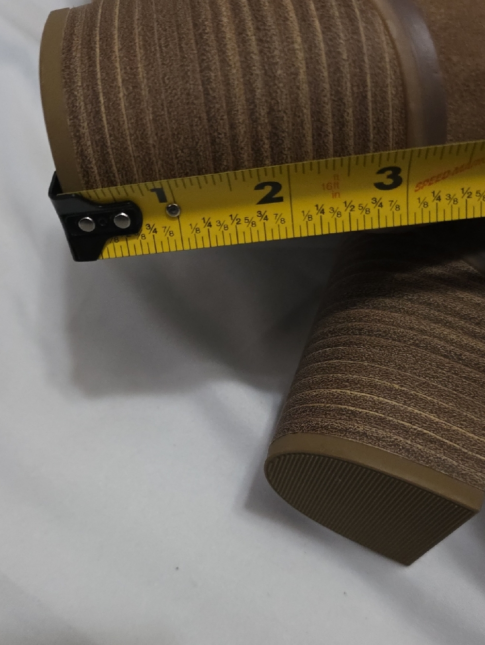 Women's Tan Suede Slouch Knee Boots - Classic Winter Style - Picture 7 of 7